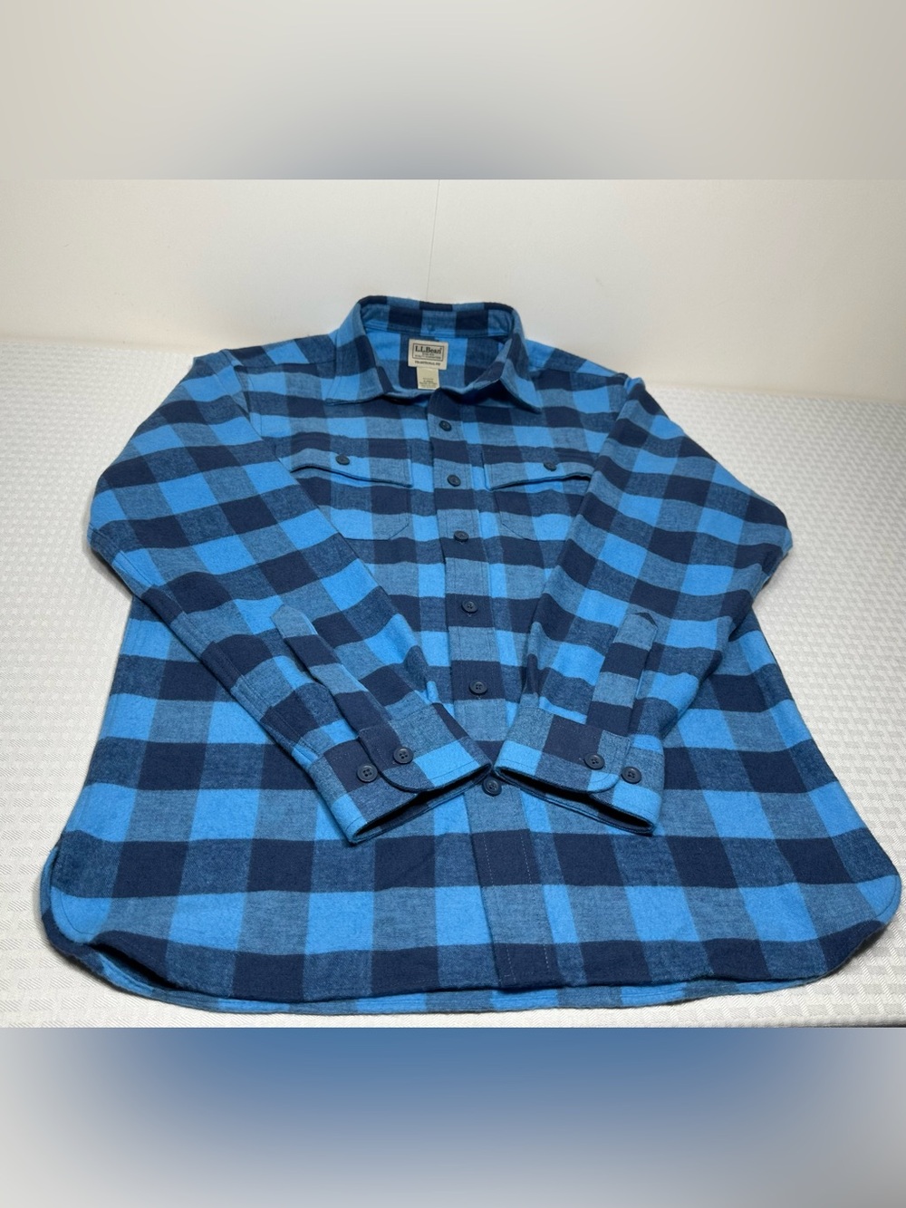NWOT! LL Bean Blue Plaid Chamois Shirt Men's S Traditional Fit Flannel Outdoor